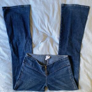 Y2K Low Rise Jeans Blue Denim Flares 2000s